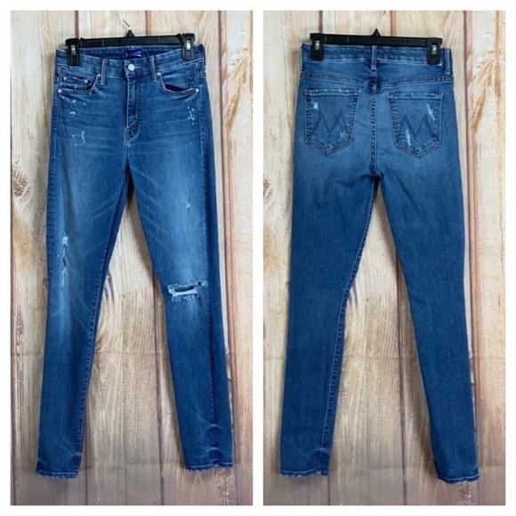 ⭐️MOTHER High Waisted Looker Jean in Loud is how I love you Size 27x29 1/2 - Picture 2 of 16